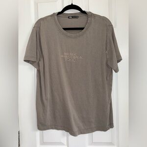 Zara Taupe Tokyo Graphic Tee